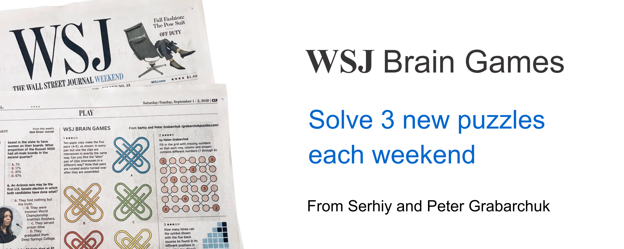 The Wall Street Journal Brain Games crafted by The Grabarchuk Family