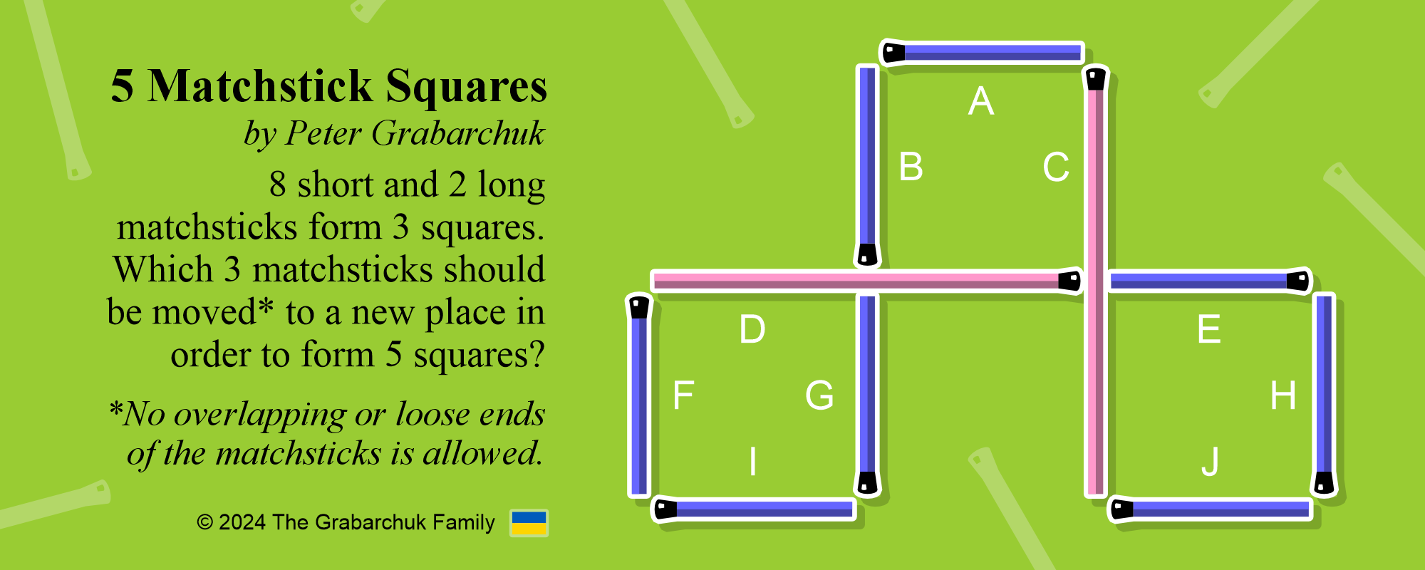 5 Matchstick Squares by Peter Grabarchuk